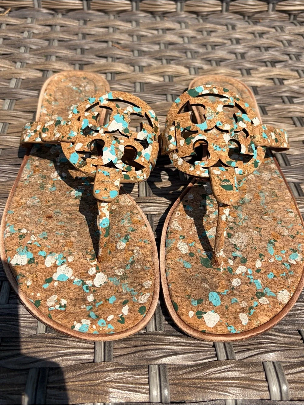 Tory Burch Miller Welt Confetti Cork Sandals